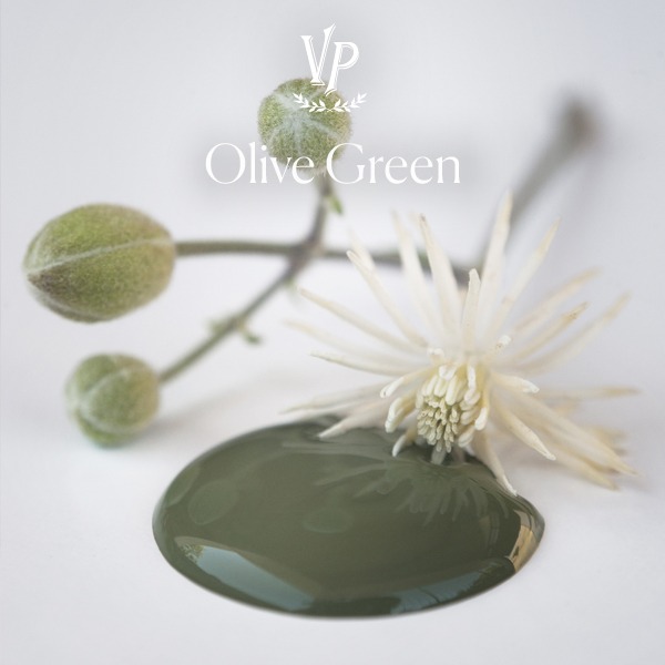 Handgeverfde sample - Groene Krijtverf - Vintage Paint - Olive Green