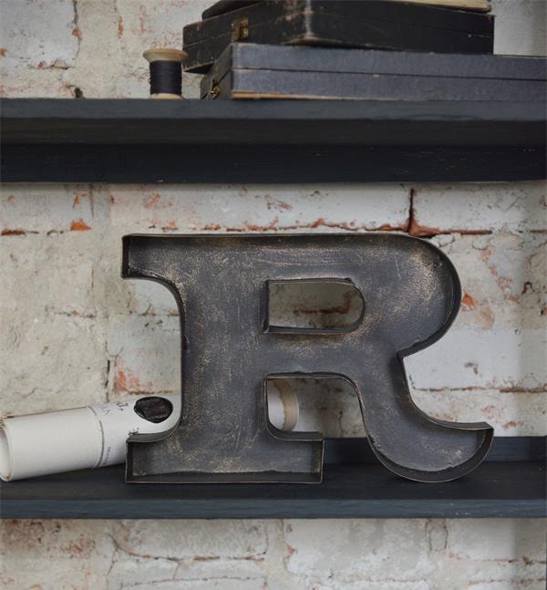 Metalen - R-teken - Industriële decoratie - 25 x 16 - My Industrial Interior