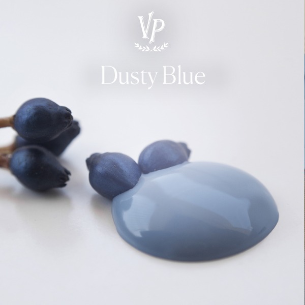 Handgeverfde sample - Blauwe Krijtverf - Vintage Paint - Dusty Blue